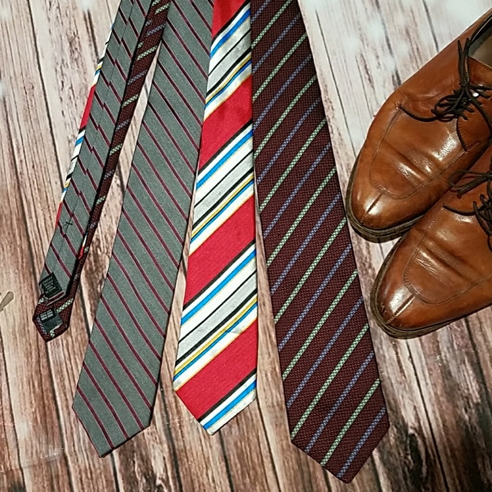 🔖DKNY & Vince Rosso +1 more Silk Tie Bundle - Picture 1 of 4